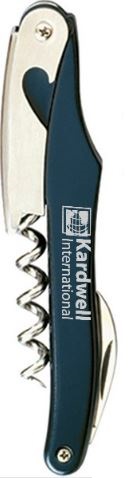 Custom Printed Dark Blue Corkscrew - Elongated High Gloss Handle main image